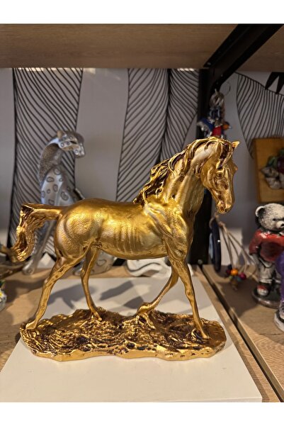 Atak Hediyelik Dekoratif yürüyen At biblo el yapımı polyester