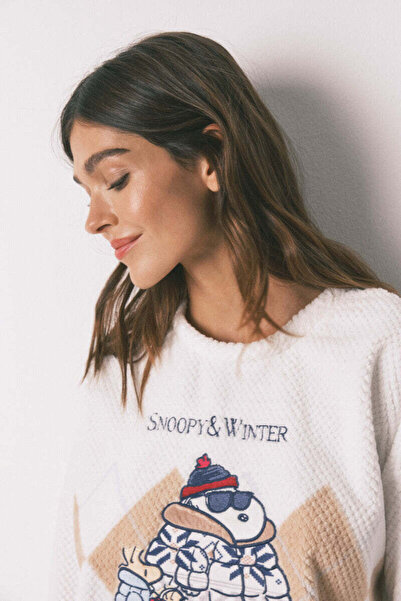 Women'secret Snoopy fleece mousse long pyjamas