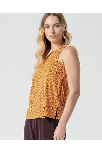 Surkana Top cu guler rotund - Galben - S