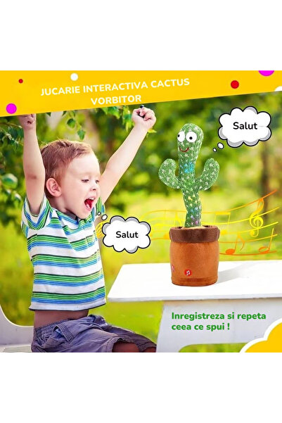 OEM Interactive toy, Talking and Dancing Cactus, Imitates and records voice, sings and dances