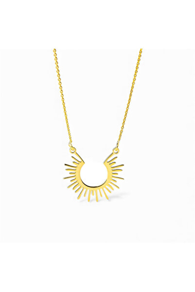 HANNY Lantisor Soare stilizat decupat – Argint 925 placat cu aur 14K