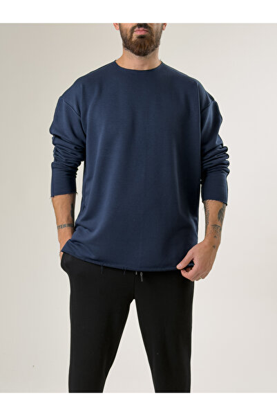 COCOPELLI Men's Navy Blue Oversized Basic Sweat Coc2596