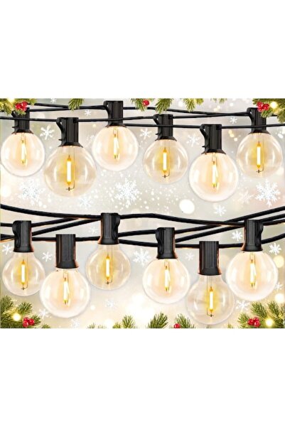 LUKBAY Decorative LED String Light, 26m, 50+2 G40 LED bulbs included, shockproof, Christmas, Terrace