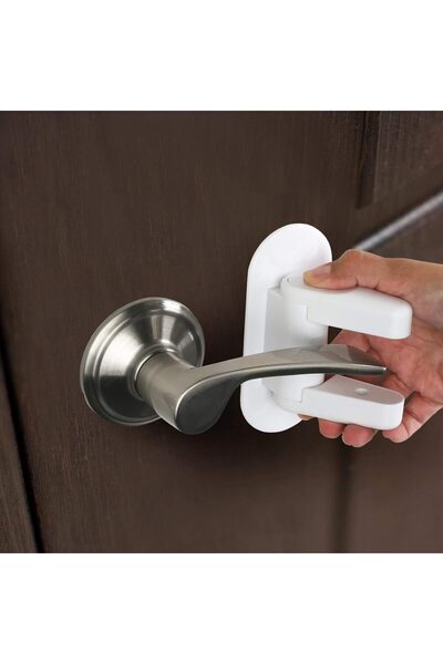 Generic Tuut Door Lever Lock, 2-Pack, Child-Resistant, 3M Adhesive, White