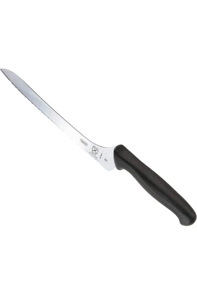 Mercer Culinary M23890 Millennia Black Handle, 9-Inch Offset Wavy Edge, Bread Knife
