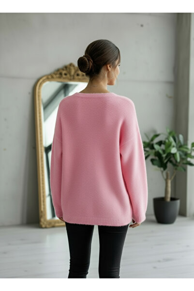 SARE ERKMEN Γυναικείο πλεκτό μακρύ πουλόβερ Angora