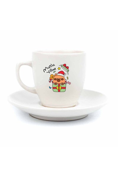 PALTO TASARIM Happy Birthday Little Bear Cream Turkish Coffee Cup-New Year Th...