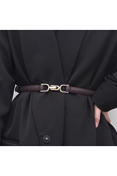 Desre Moda حزام نسائي بمشبك ذهبي قابل للتعديل، حزام فستان، حزام قميص، حزام معطف، حزام خصر