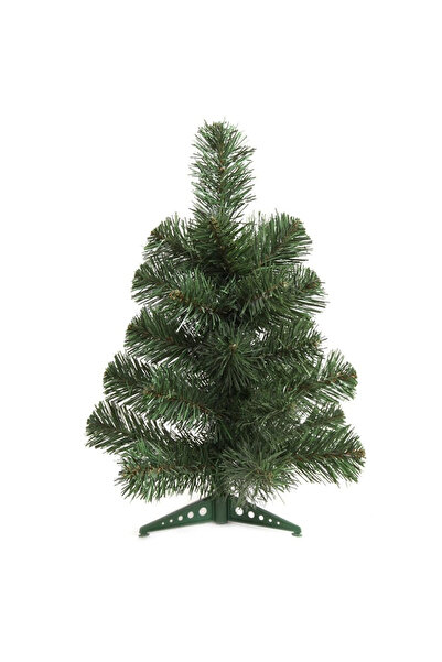 OEM Brad de Crăciun artificial 45 cm cu 35 de crengi și suport din plastic – Într-o cutie cu tematică de Crăciun