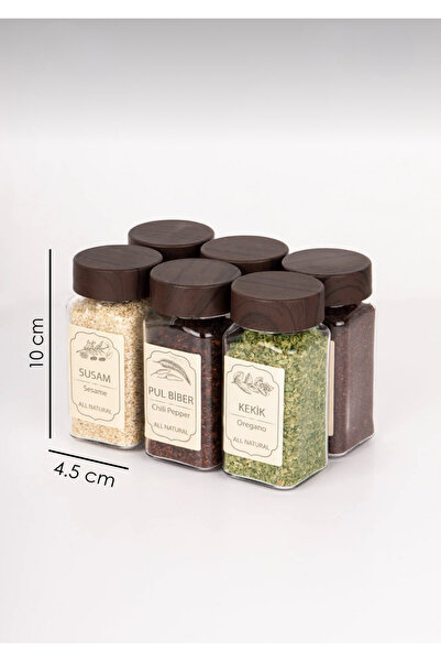 mafa home 12-Piece Acacia Lid Square Glass Spice Jar Salt Shaker with Lid and Label Gift