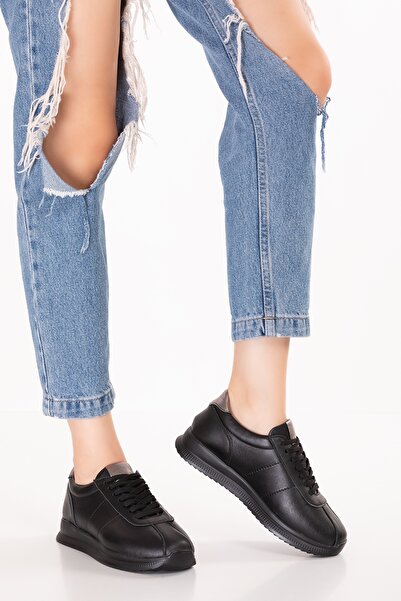 Gondol Piele naturală în interior și în exterior Talpă anatomică Pantofi sport ușori kla.1616 Negru