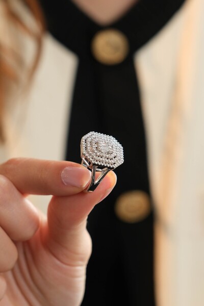 Kiriş Gümüş 925 Ayar Gümüş Baget Modeli Kadın Gümüş Yüzük