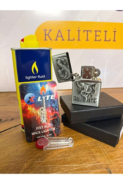 titumarket Ağır ve Şık Model Kapaklı Benzinli Çakmak Seti