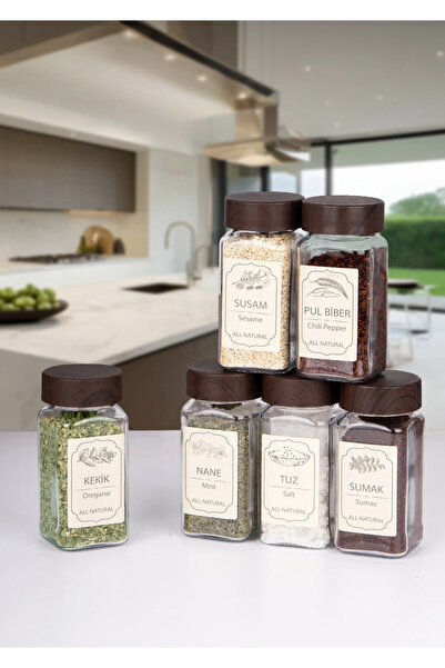 mafa home 12-Piece Acacia Lid Square Glass Spice Jar Salt Shaker with Lid and Label Gift