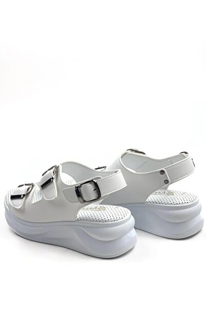 asmi shoes Women's Dimma White Comfort Orthopedic Sole Buckle Sandals