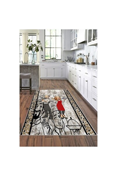 Panda Covor de bucătărie antiderapant 80 x 150 cm - design cu doi bucătari