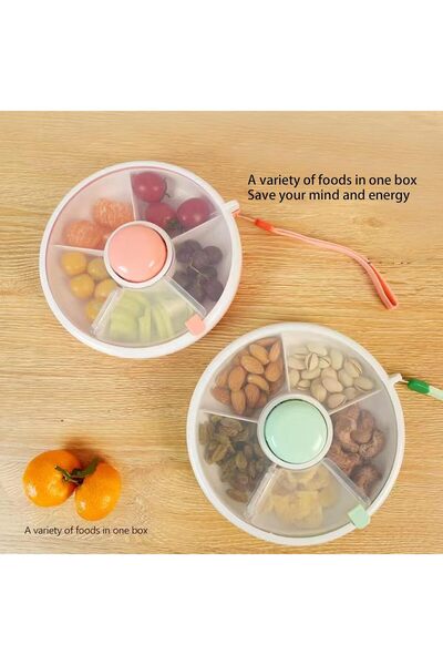 PRITZKER 5-Compartment Leakproof Snack Spinner for Kids, Reusable, Dishwasher Safe