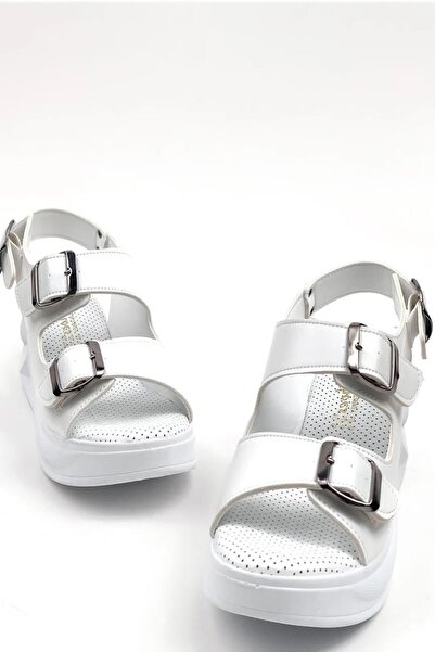 asmi shoes Women's Dimma White Comfort Orthopedic Sole Buckle Sandals