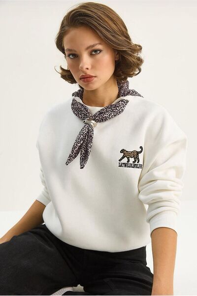 adage FLARLI LEOPARD PRINTED 3 STRIPS SWEAT HM.015257