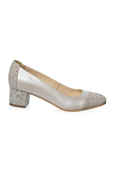 Catinca Shoes Women's genuine leather shoes - Pearly beige with gold thread - A 8 BSFA