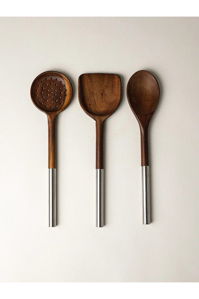 Minihol Arelis 3'lü Akasya Kaşık Seti