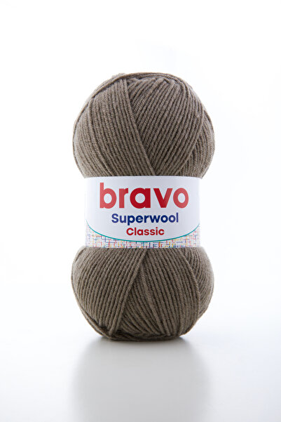 Bravo Σπάνιο κλασικό νήμα πλεξίματος – 25% φυσικό μαλλί 100 γραμμάρια / 260 μέτρα (Κωδικός χρώματος: 008) Βιζόν