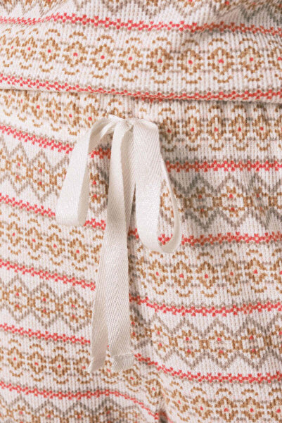 Women'secret Long waffle-textured plush pajamas with borders Mafalda