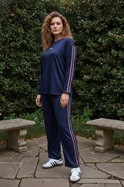 Elisho طقم بدلة رياضية من قماش مودال OSHO مقاس كبير