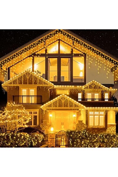 BZRSH Christmas Installation Turturi, 20 m, 500LED, Curtain, Fringes, Interconnectable, Thick White Wire, WARM WHITE