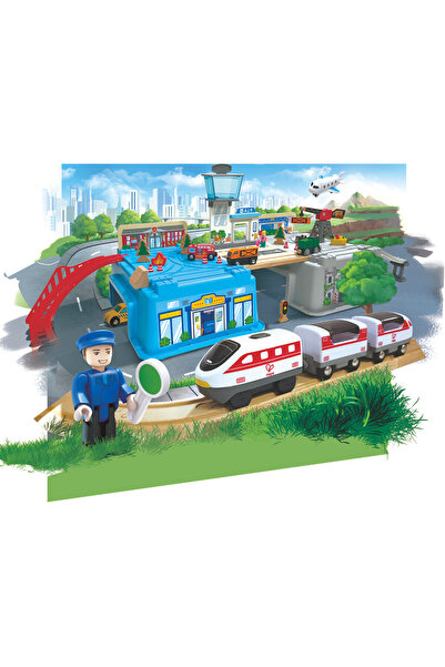 Hape Railway Super Cityscape Transport Bucket Train Set 80pc