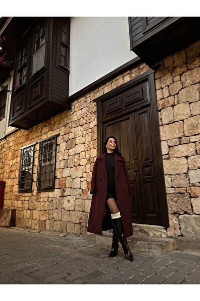 Kyra Studios 899 Muadil Kruvaze Yün Karışımı Palto