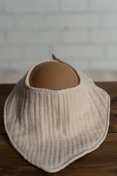 Olivo Mini Newborn Baby Scarf/Bib Cappuccino 4 Layers Muslin