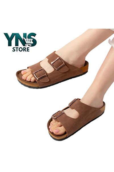 Ynsstore Yns Buckle Unisex Slippers Tan