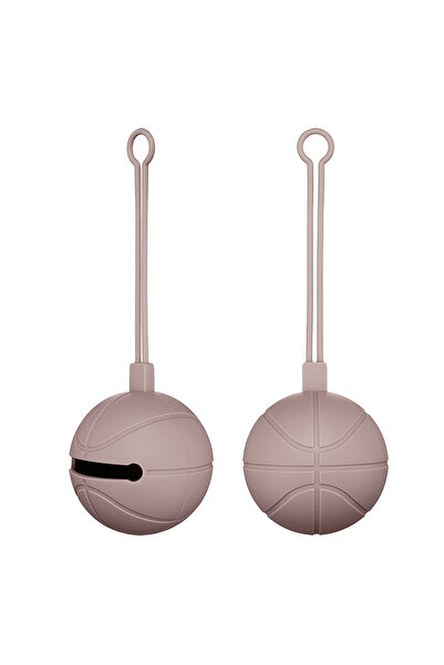 Pitikot Pitikot® Portable Silicone Pacifier Holder, Basketball Pattern, Pink