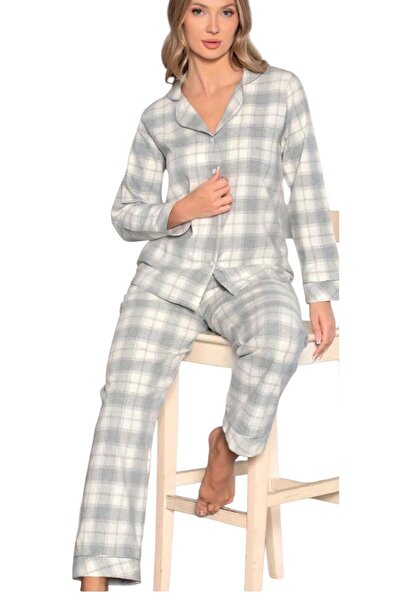 DOWRY Buttoned Long Sleeve Woven Pajama Set