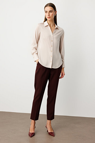 Ekol Σατέν μπλούζα με κουμπιά