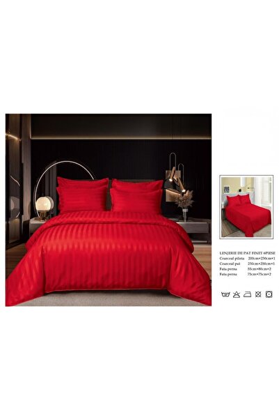 Unicorn Concept Double bed linen, Finet, 6 pieces, Red