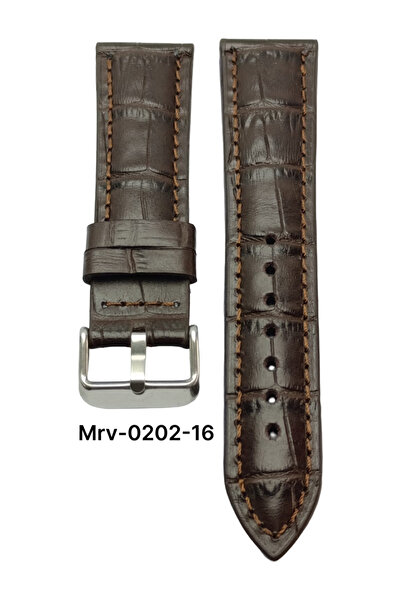 Mrv 24 MM-MRV BOMBELİ KAHVERENGİ KROKO DOĞAL DİKİŞ DERİ KORDON