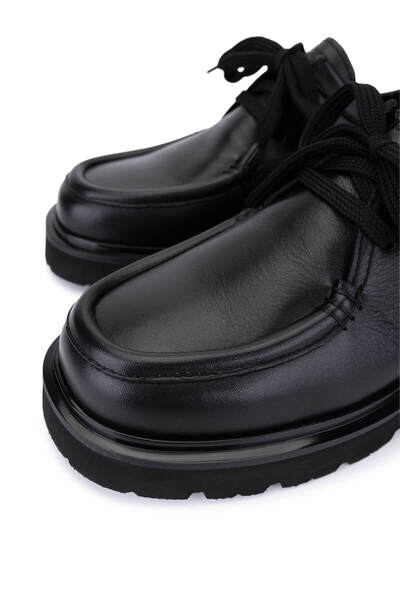 Tamer Tanca Men's Genuine Leather Black Leather Loafer Shoes