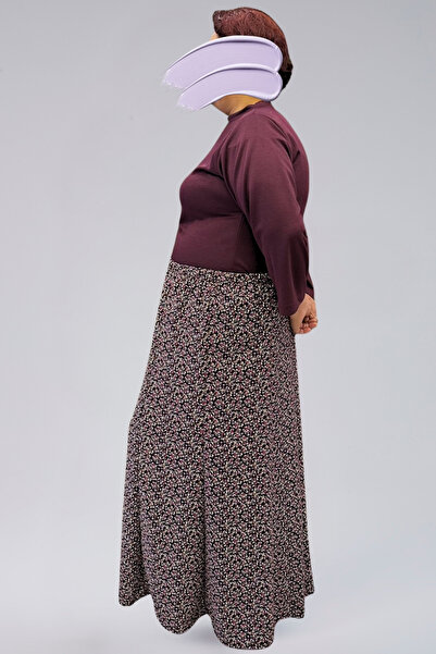 MAKSEN TEKSTİL Pieced Long Prayer Skirt, Viscose Civil 8 Pieces Long Women's Skirt