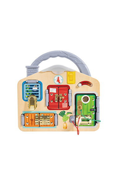 Hape لوحة لعب خشبية مع قفل وتعلم مع ضوء ومقبض