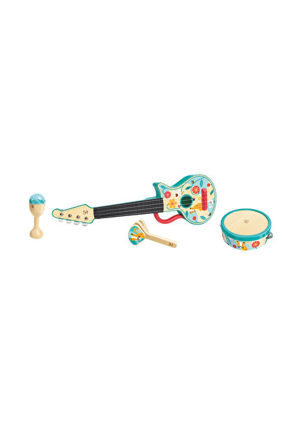 Hape 4-in-1 Ukulele Music Instrument Wooden Set - 4pcs