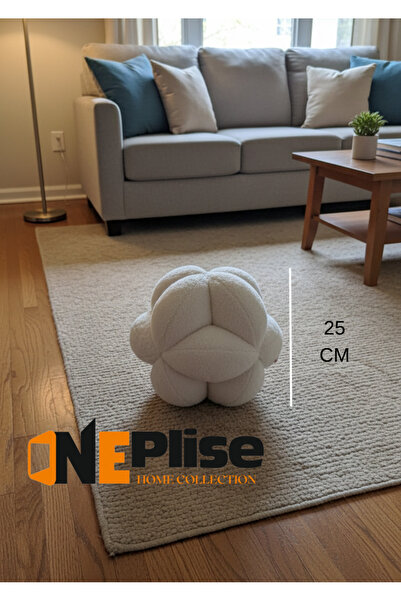 oneplise sineklik sistemleri Μαξιλάρι ριχτάρι με κόμπο από ύφασμα Welsoft 25 εκ. μέγεθος M | Διακοσμητικό μαξιλάρι εκρού (1 τεμάχιο)