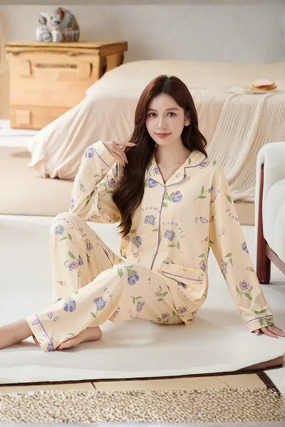 Muchmy Women's Pajama Sleepwear Relax Floral Pattern Lounge Wear Girl's Pajam...