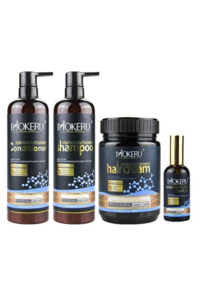 Mokeru مجموعة العناية الكاملة بالشعر بالكيراتين - شامبو وبلسم مرطب ومضاد للقش...