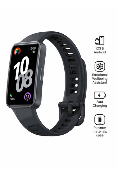 Huawei Band 10 Smartwatch, iOS/Android Compatible, Emotional Wellbeing Assistant, Fast Charging, Bla