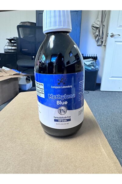 COMPASS LABORATORY Methylene Blue 1% USP-Grade, 237ml Glass Bottle