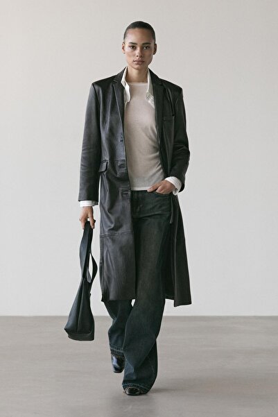 Massimo Dutti Uzun napa deri kaban