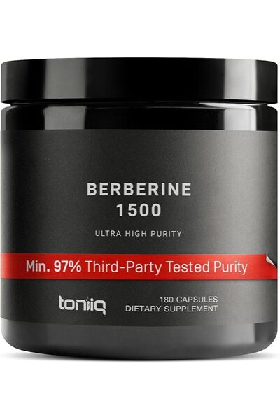 Toniiq Ultra High Strength Berberine HCl 500 mg - 180 Veggie Capsules