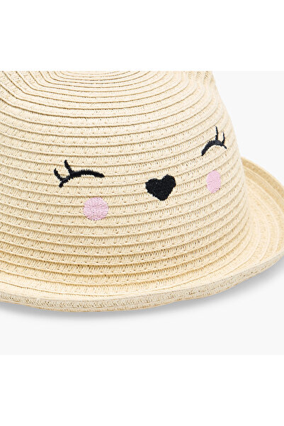 Juniors Cat Embroidered Hat